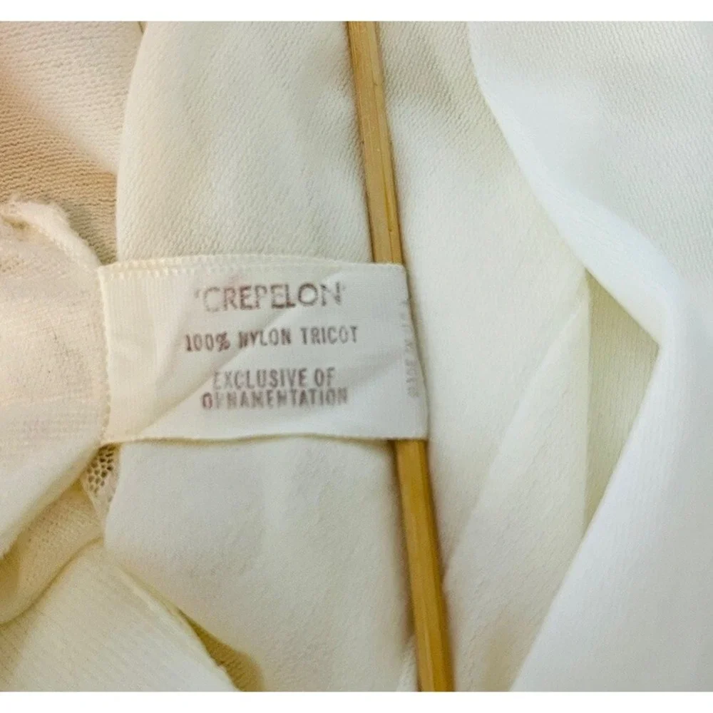 Vintage Vassarette Nylon Crepelon Full Slip Ivory Lace Trim Size A 34